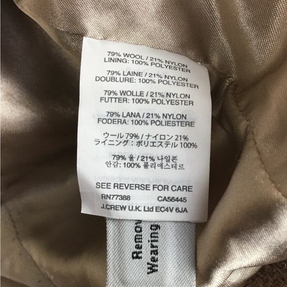 J.Crew Stadium Cocoon Nello Gori Iconic Wool Blend Peacoat Sand/Heather Oat Sz 6 - Picture 14 of 16